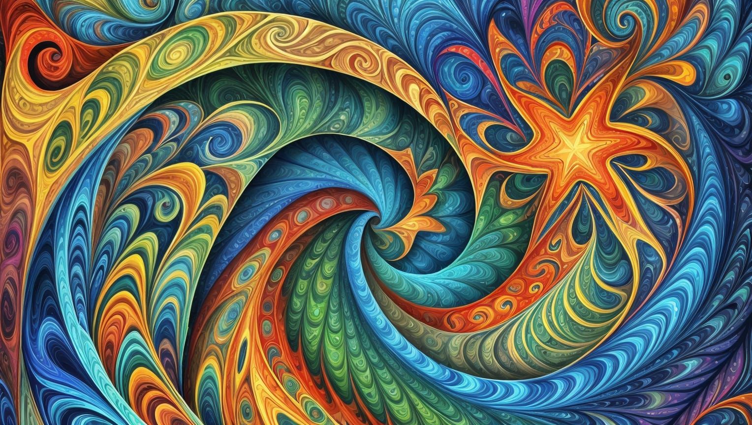 Psychedelic Stars Come to Life as Impasto Oil Painting