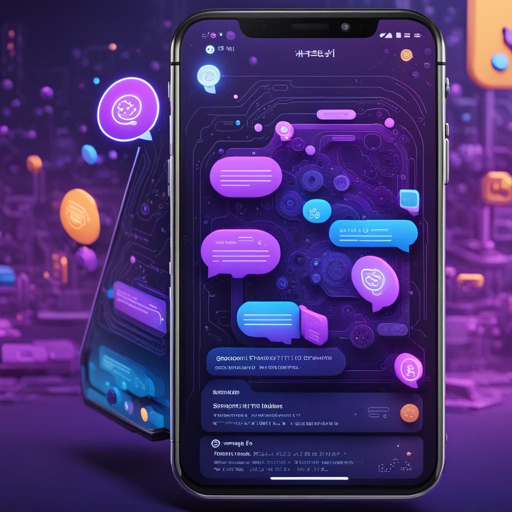 phone with two chat bubbles on the screen
