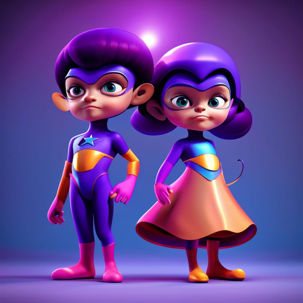 Wonder Twins: 3D Digital Art Concept
