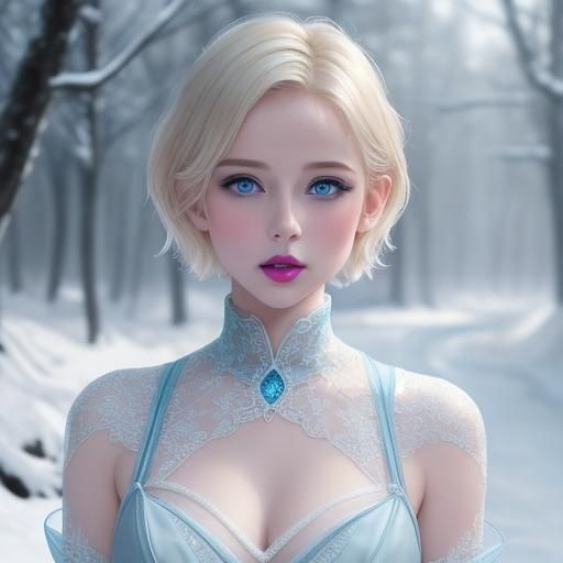 Winter Woman in Hyperrealistic Digital Art