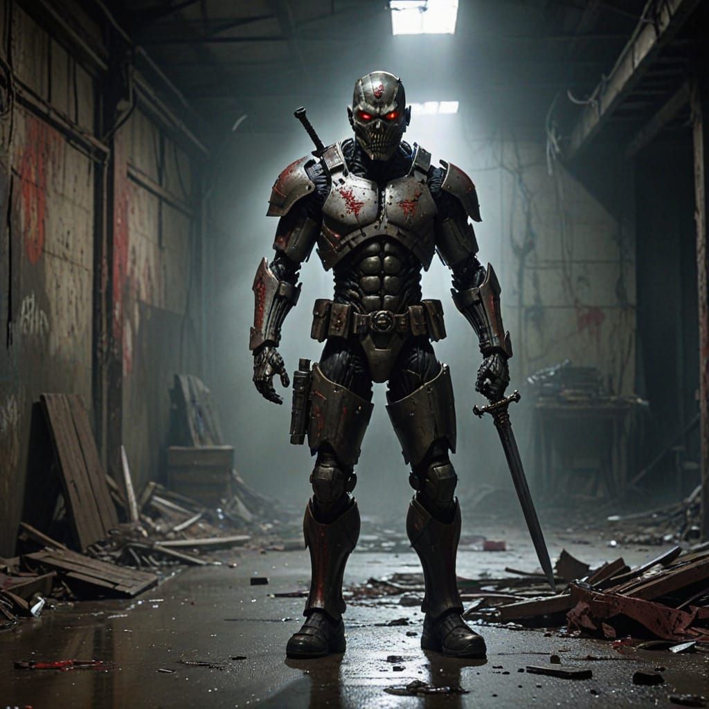 Demonic Action Figure Soldier in Dark Fantasy Art