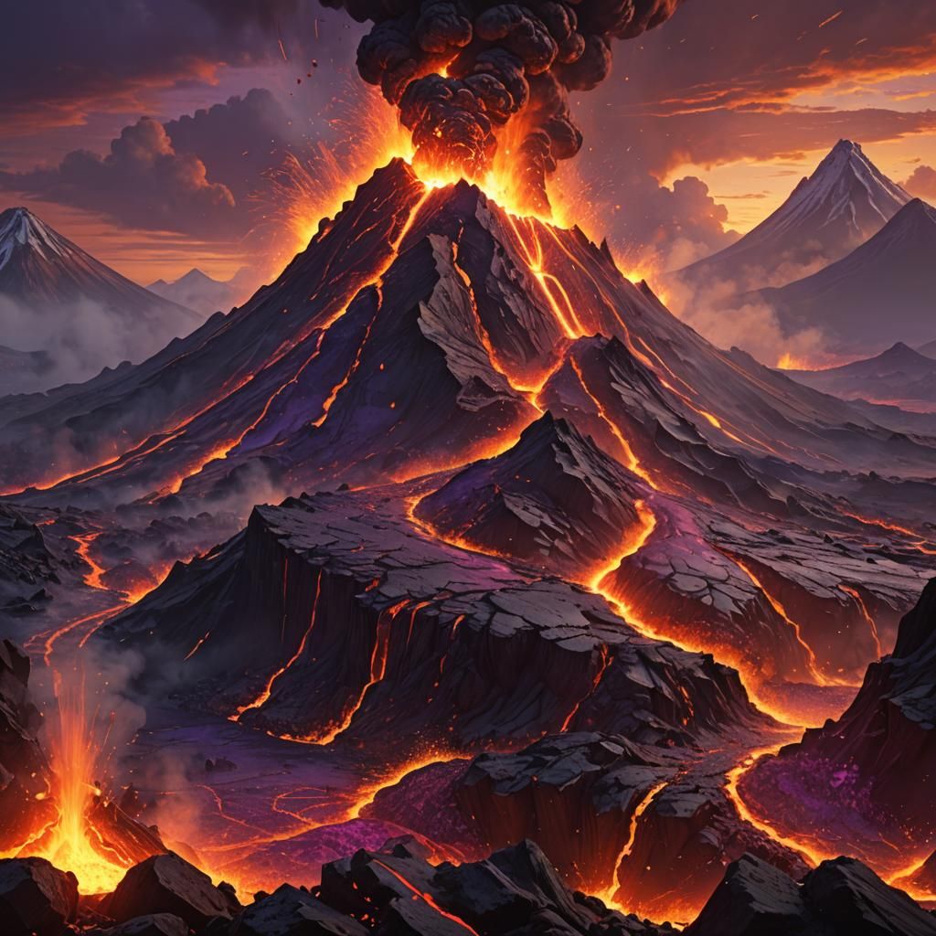 Volcano Eruption: Dark Fantasy Concept Art