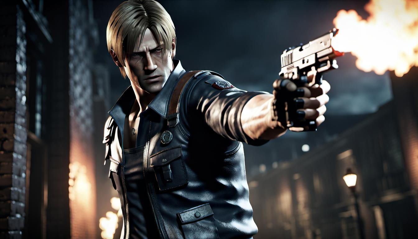 Leon S. Kennedy With a Handgun