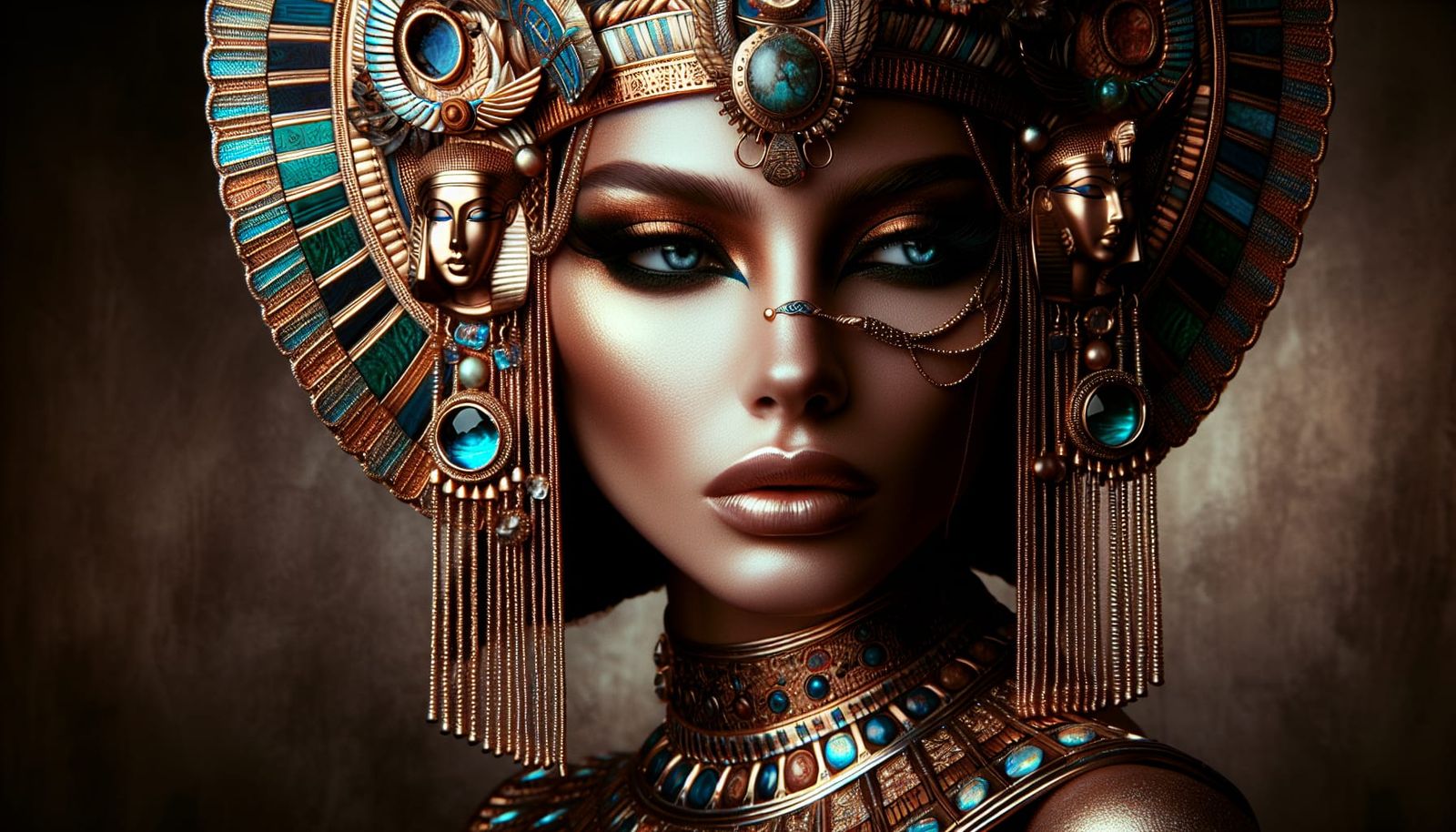 Egyptian Goddess of Luxury and Mystery in Ethereal Style
