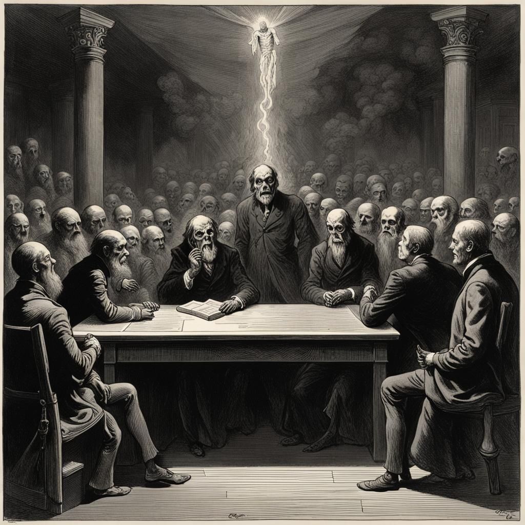 Demiurge Attends a Corporate Meeting: Horror Art