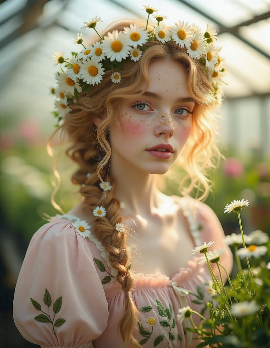 Dreamy Florist Portrait in Sunlight