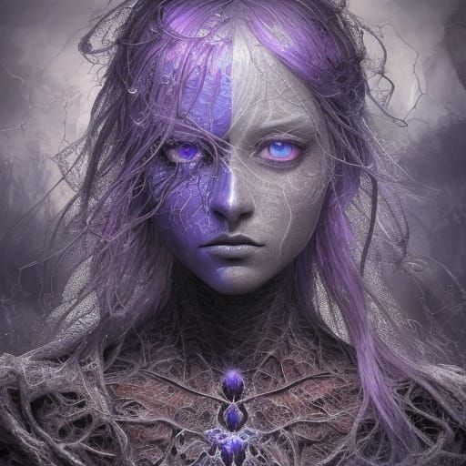 Hyper-Realistic Drow Matron Eye in Dark Fantasy