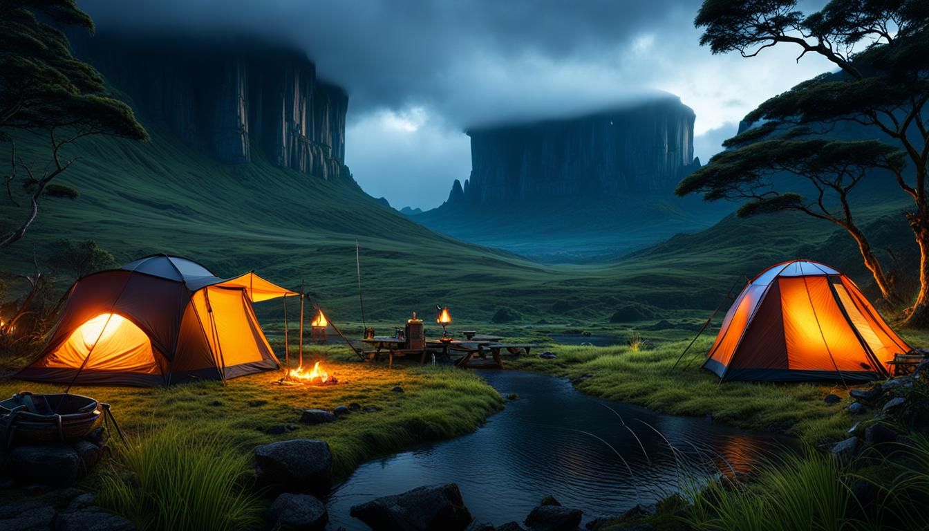 Mount Roraima Campsite: Fantasy Concept Art