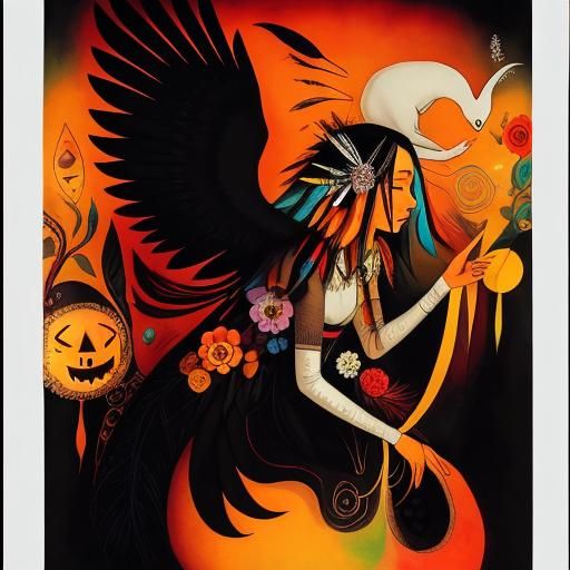 Surreal Photogram of White Bird in Patchwork Fantasy