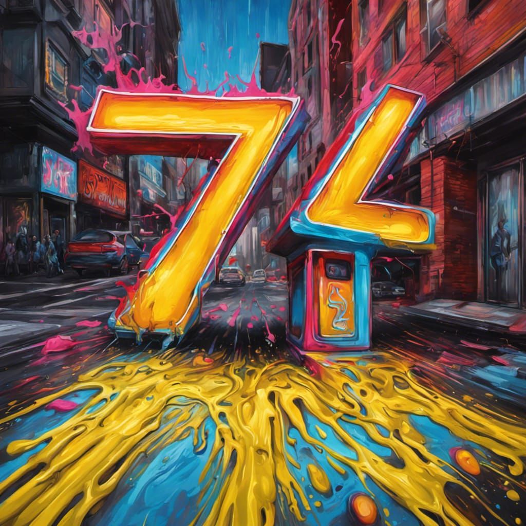 Hyperrealistic Neon Stop Sign in Graffiti Style