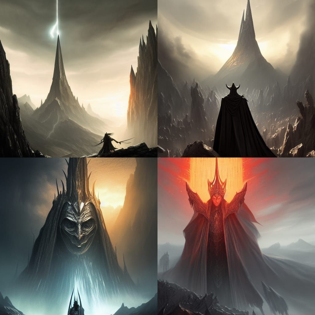Sauron of Lord of the Rings in Dark Fantasy Style