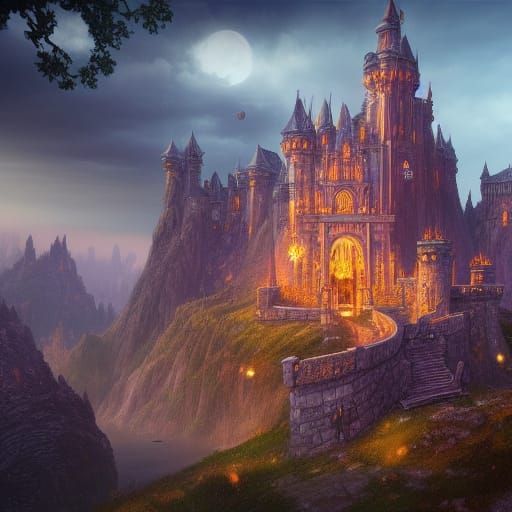 Fantastical Castle of Dreams in Detailed Matte Painting