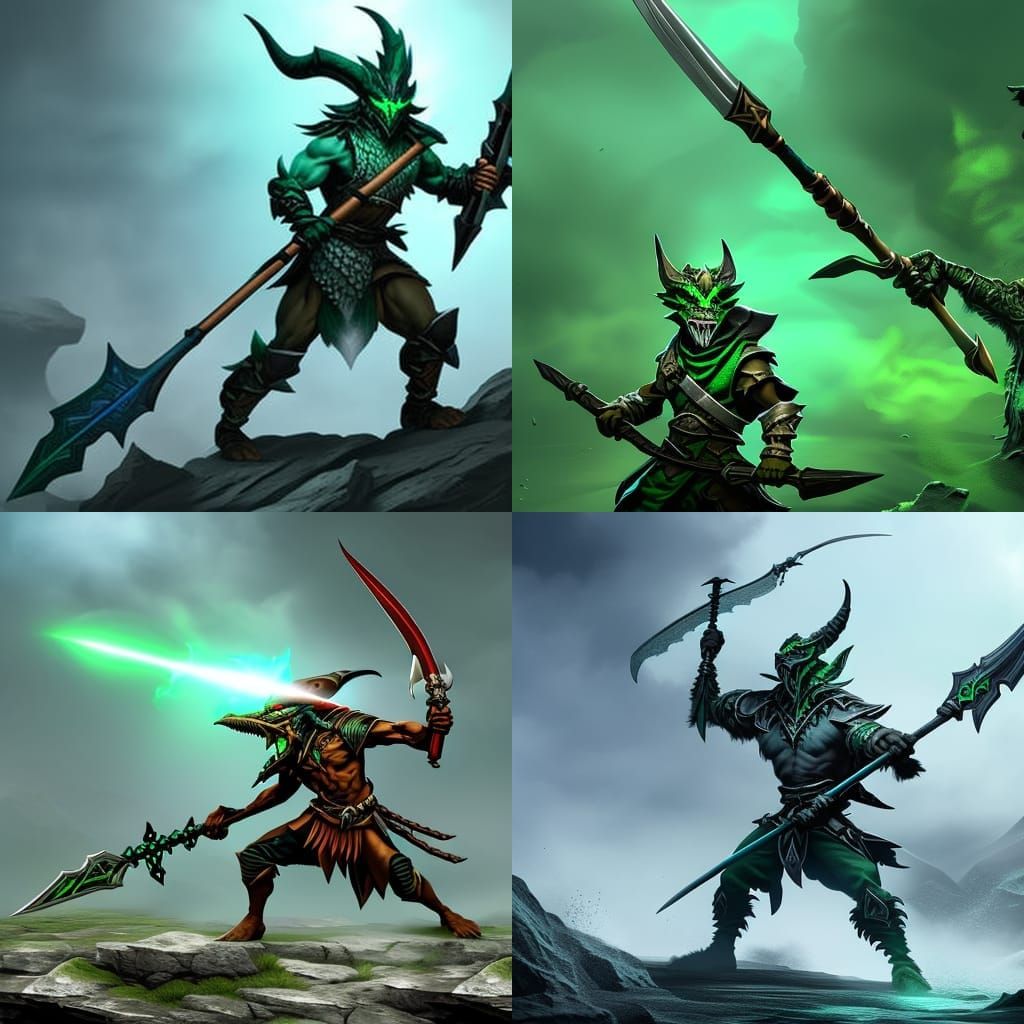 Spectral Kobold Warrior in Dark Fantasy Style