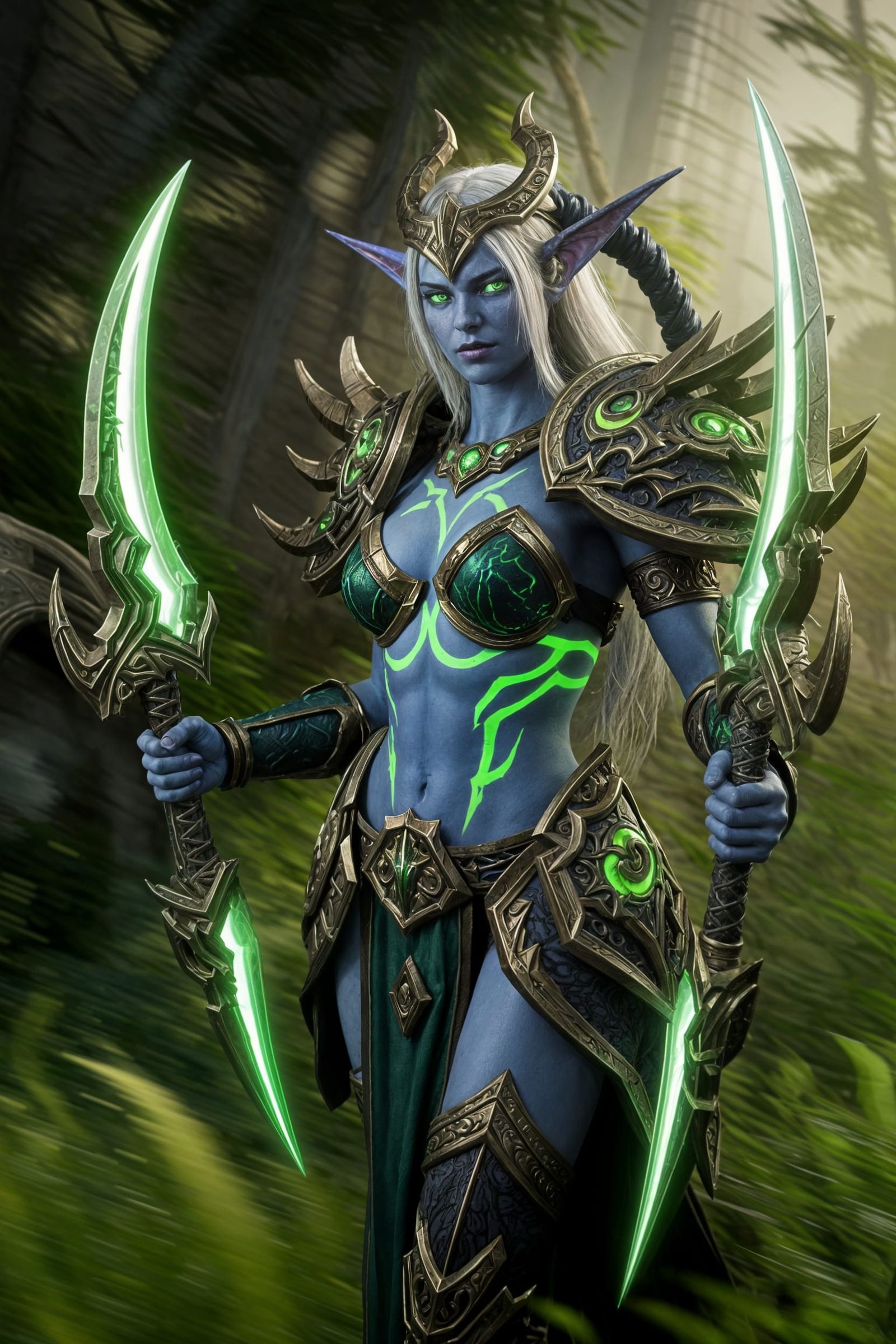 Epic Demon Hunter in Hyperrealistic Style