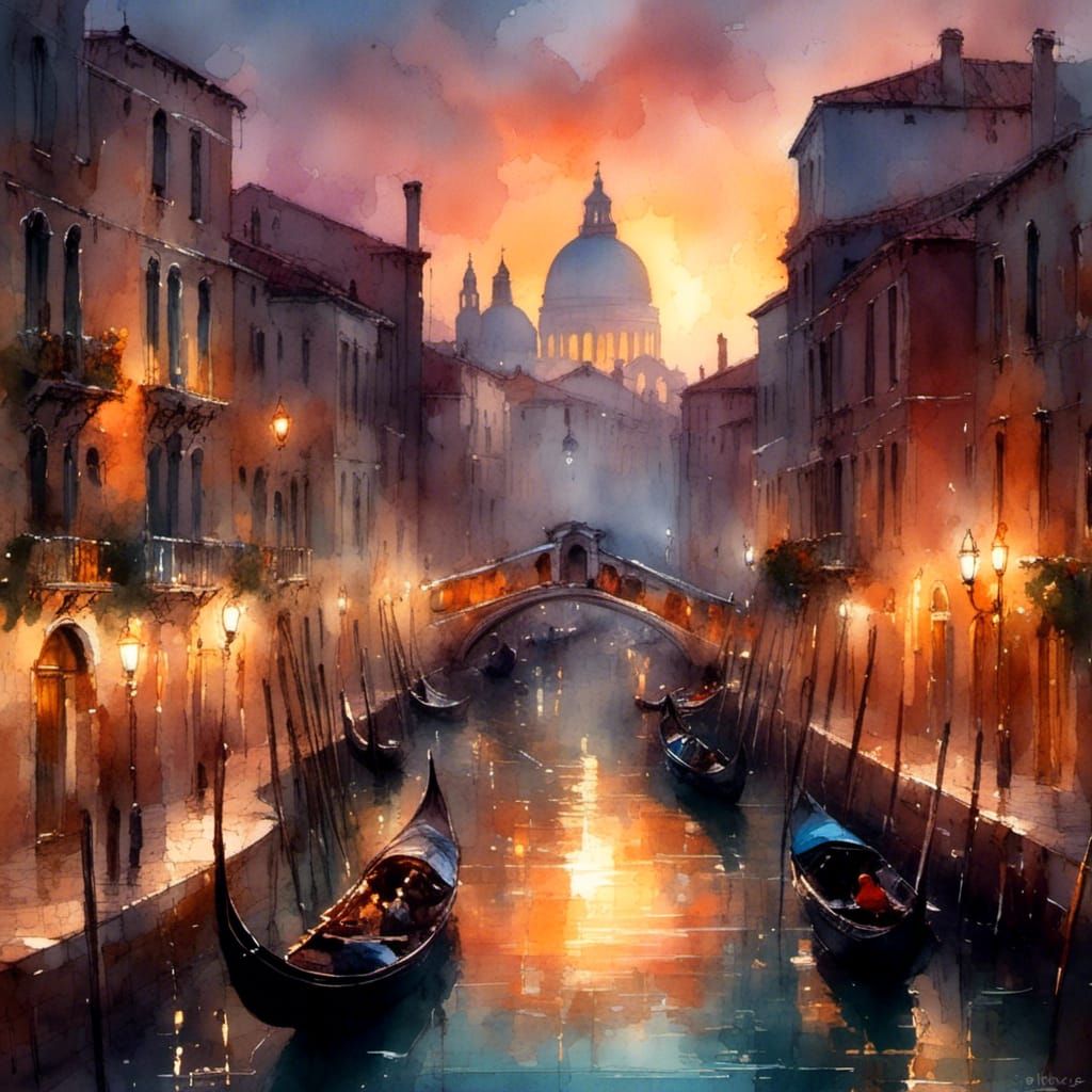 Watercolor Canal 03