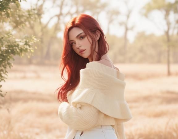 Girl in Red Sweater: Cinematic Film Still