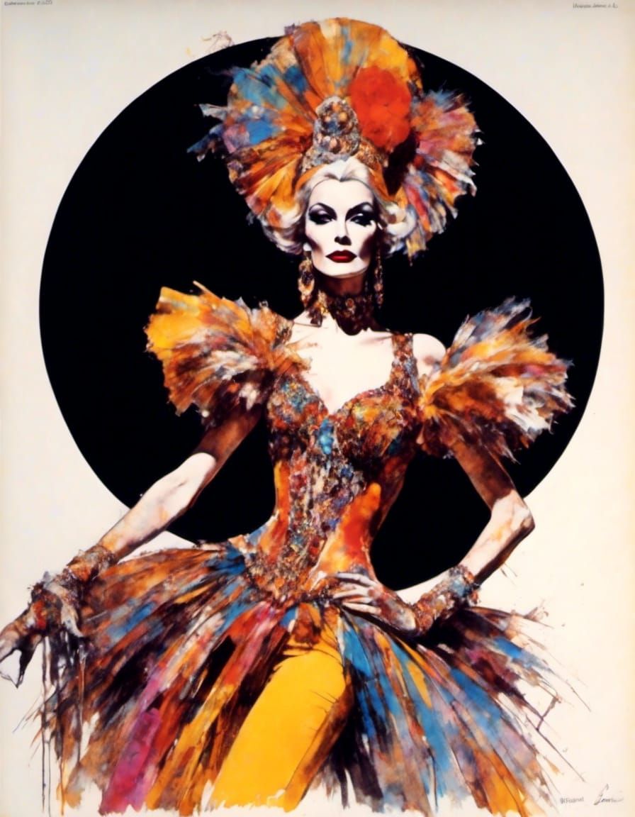 Carmen Dell’Orrifice as Groovy Psychedelic Can Can Dancer