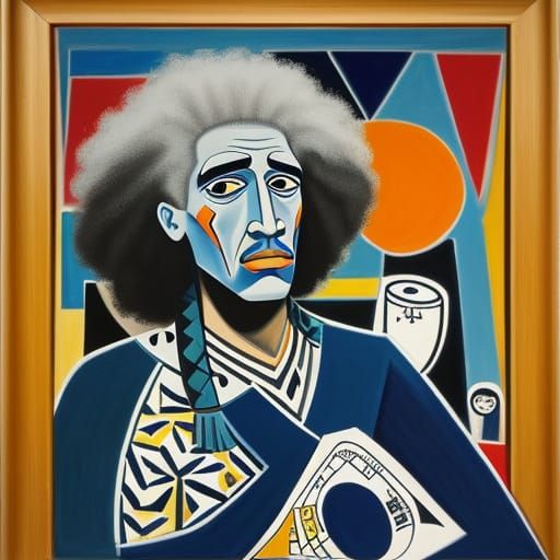 Cubist Brother Bretzel in Afro-Futurist Style