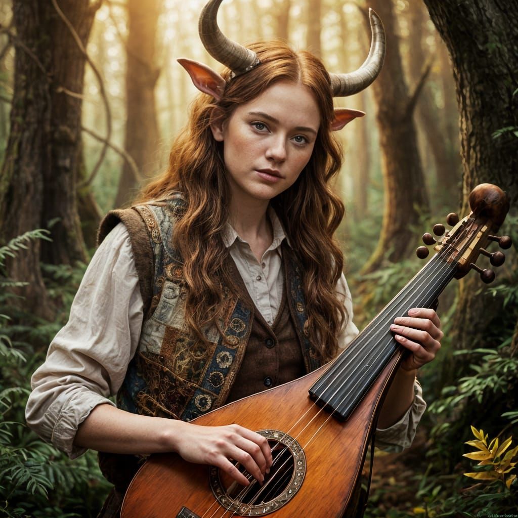 Surreal Goddess Emerges from Primal Forest