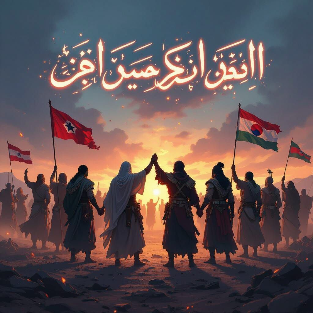 Warriors Unite for Freedom in Gaza Digital Painting