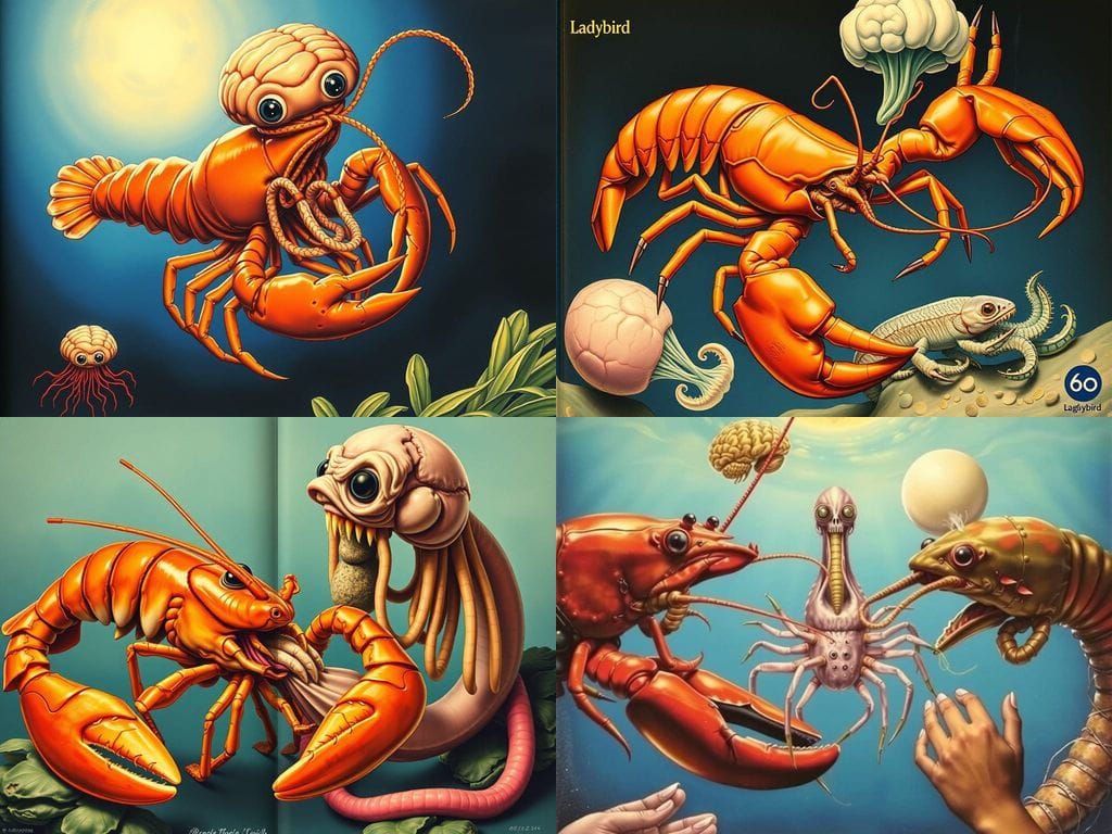Grotesque Creatures in Watercolor Horror Style