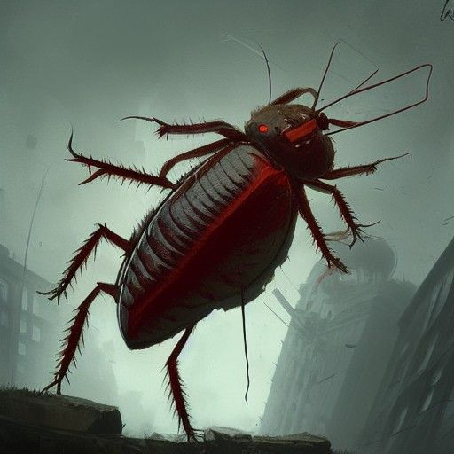 Sinister Monster Cockroach Art