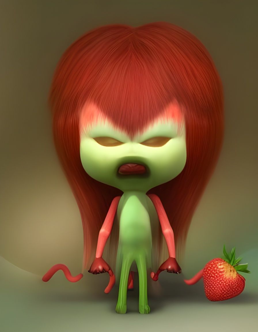 Anthropomorphic Strawberries in Fantasy Diorama
