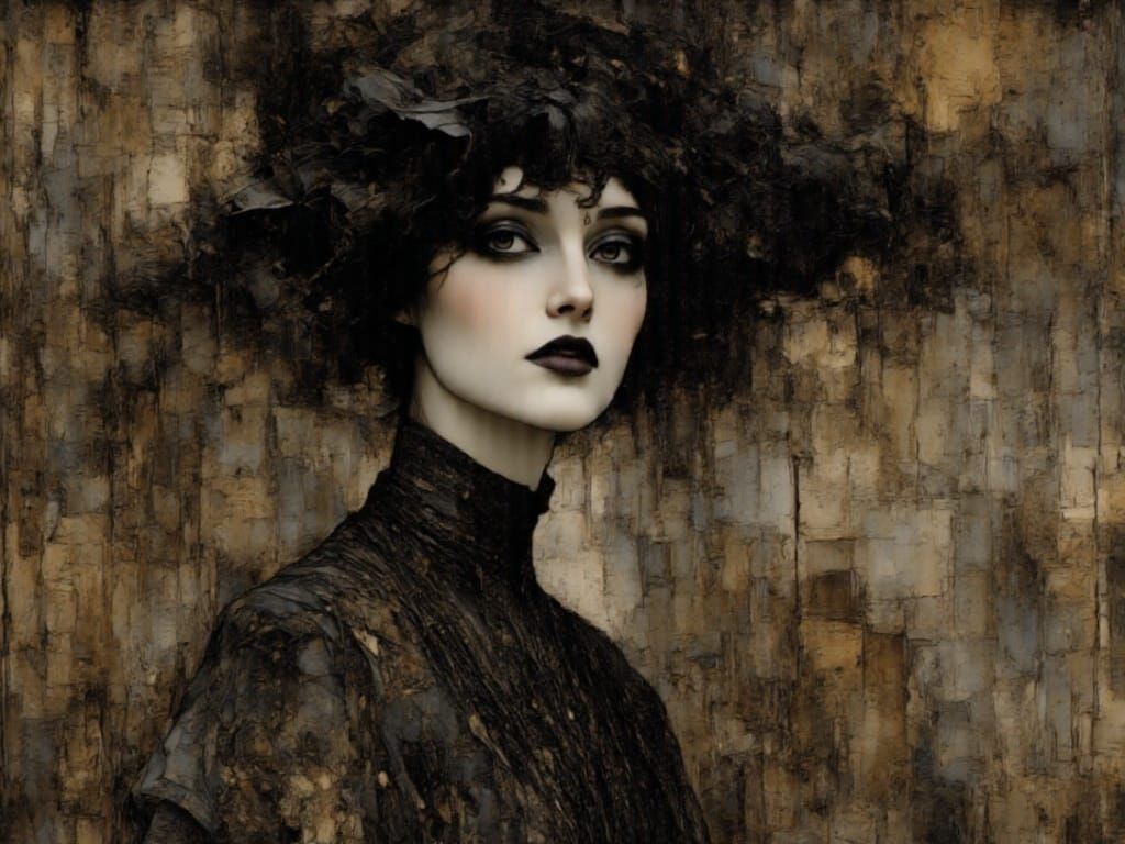 Mid-Century Pop Art Portrait of a Mystic Young Woman