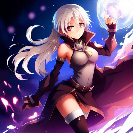 Anime Girl with Ice Powers in Manga Style