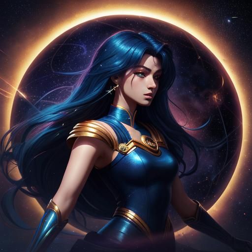 Sailor Gemini: Detailed Matte Painting in Sailor Moon Style