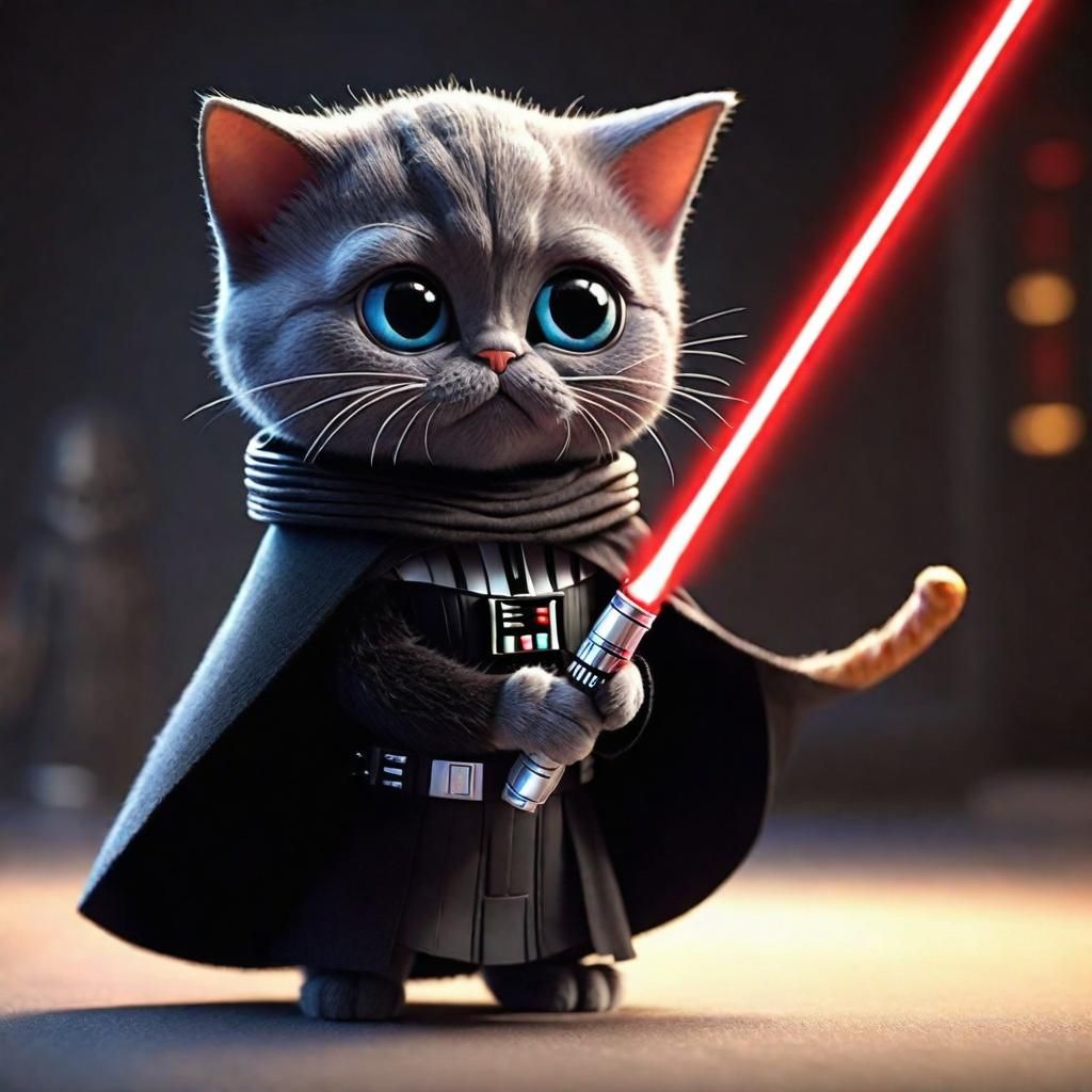 Pixar Cat Sith Lord with Lightsaber Baguette