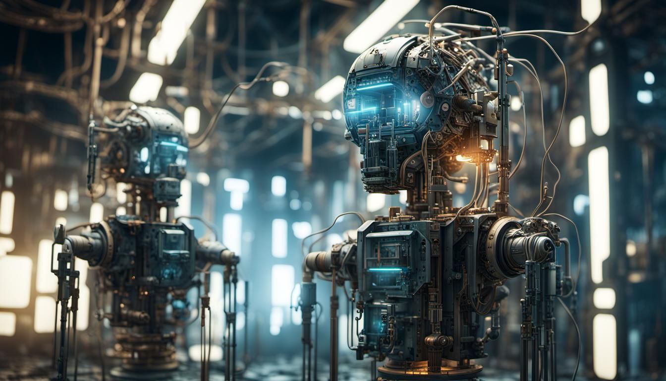 Metallic Construct in Abandoned World: Hyper-Realistic Digit...