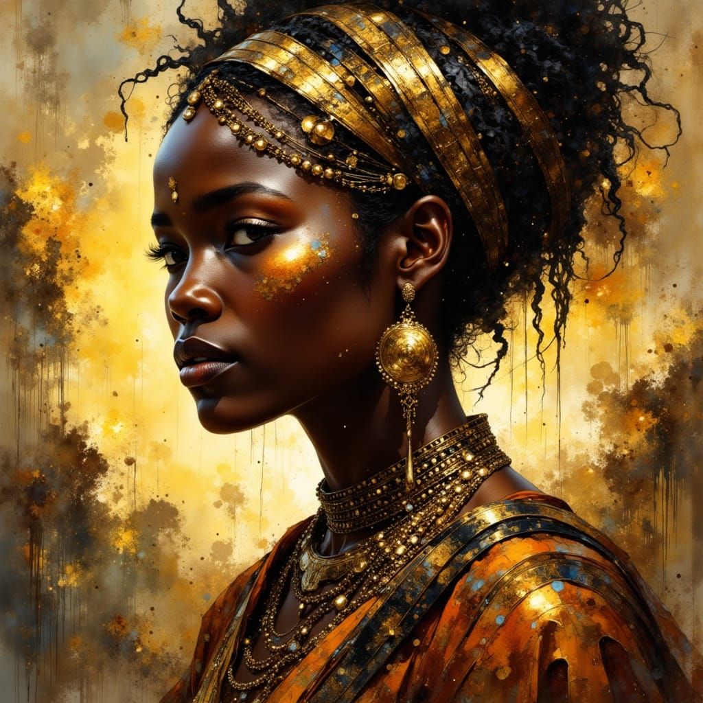 African Warrior Priestess Portrait: Strong, Revered, Ancestr...