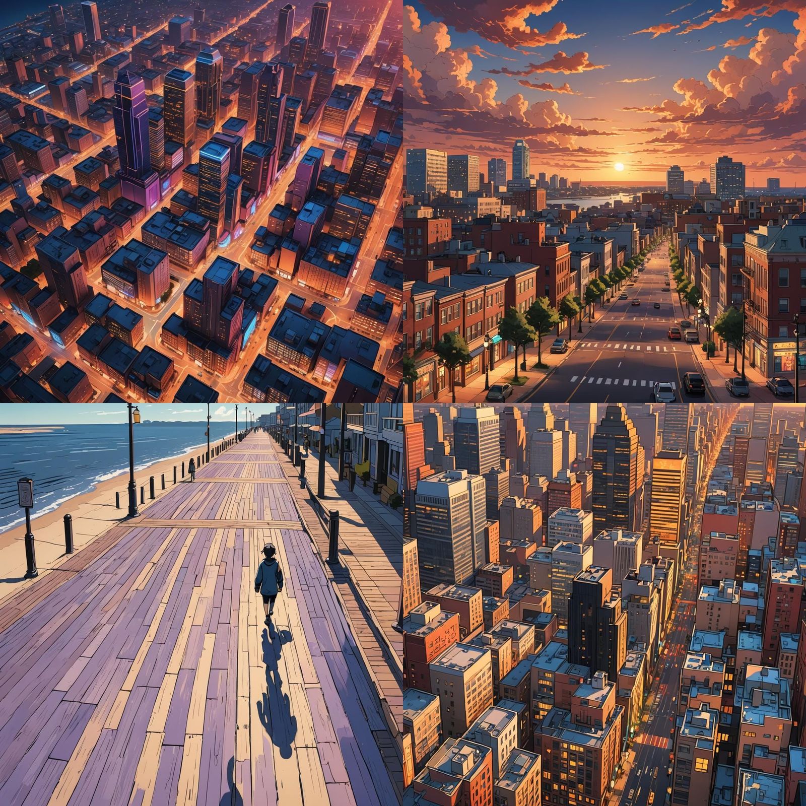 Alexandria City Virginia Beach in Anime Style