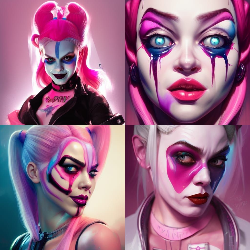 Pink Harley Quinn Portrait: Artstation Concept Art