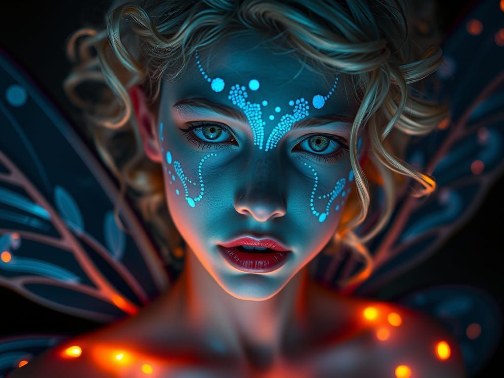 Bioluminescent Fairy Portrait in Ethereal Style