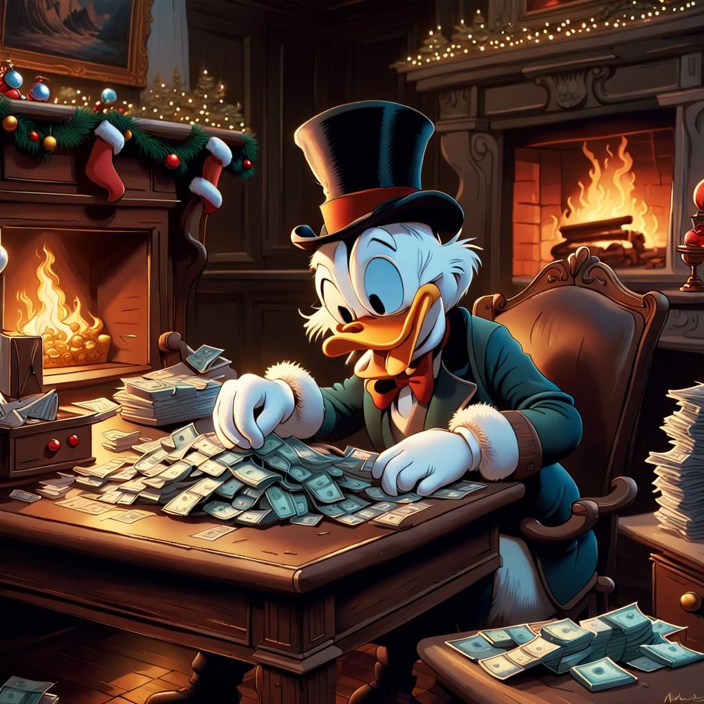 Uncle Scrooge McDuck's Christmas Greed: Digital Art