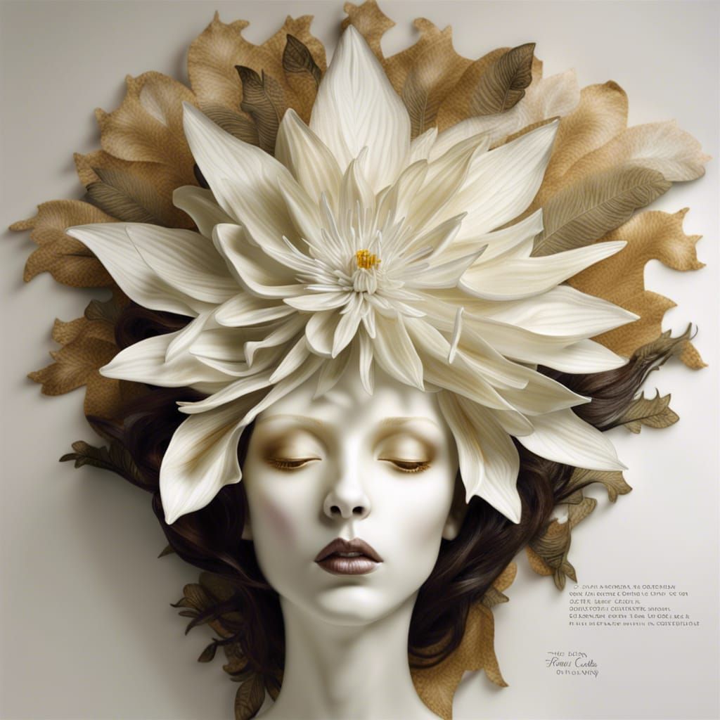 Dark Passiflora Edulis Sculpture in a Diorama