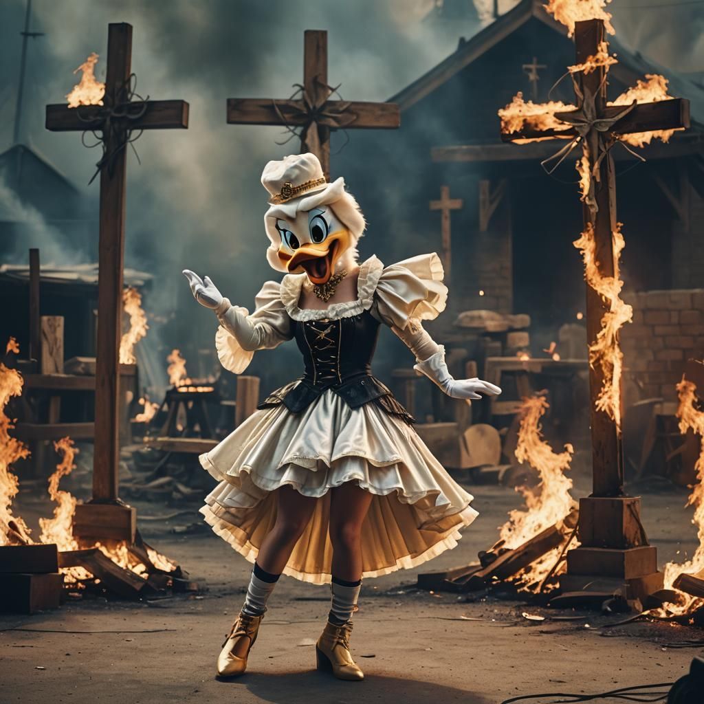 Daisy Duck as Madonna on Stage: Cinematic Film Still