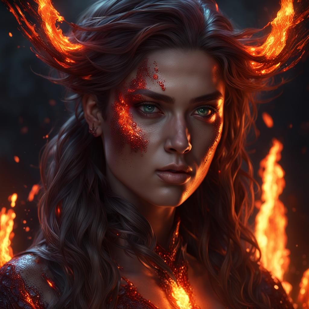Lava Princess: Dark Fantasy Concept Art