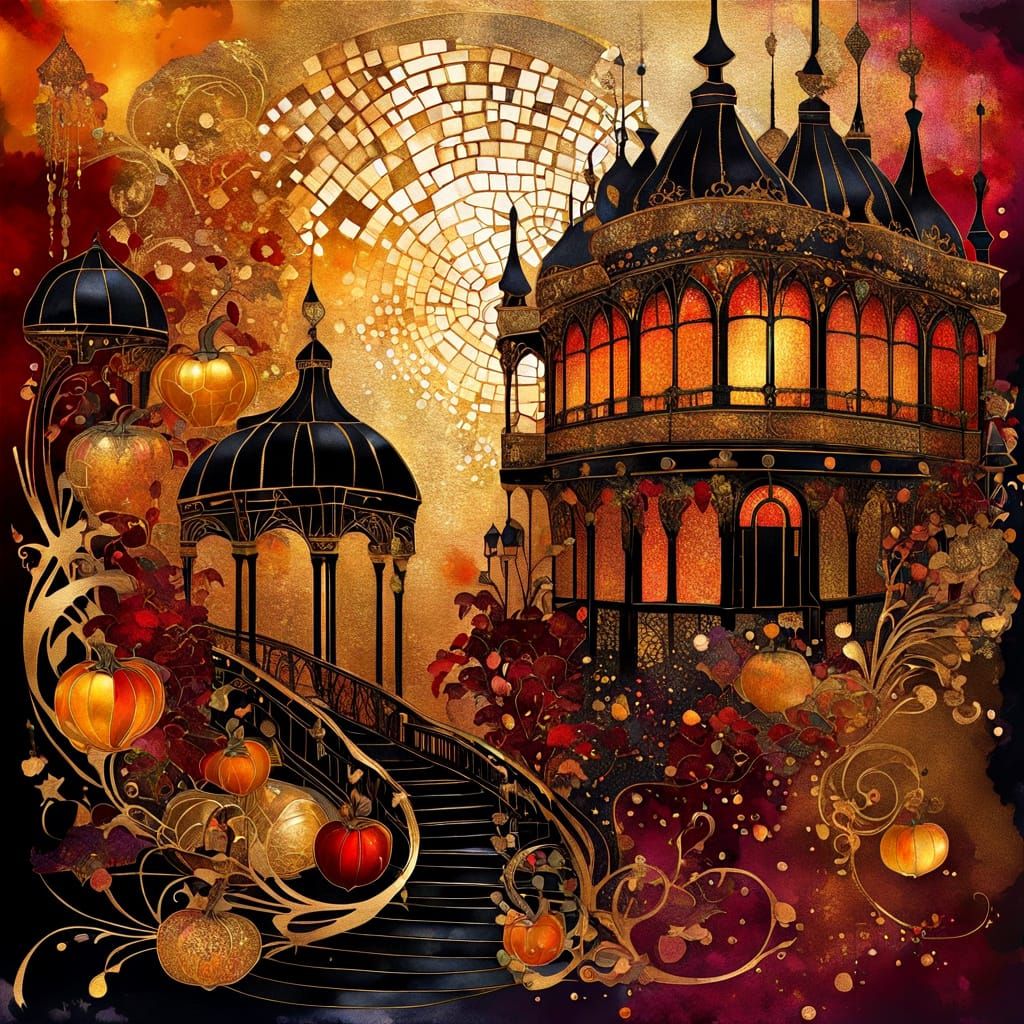 Ghosts in Autumn Nightmare Market Oil Painting