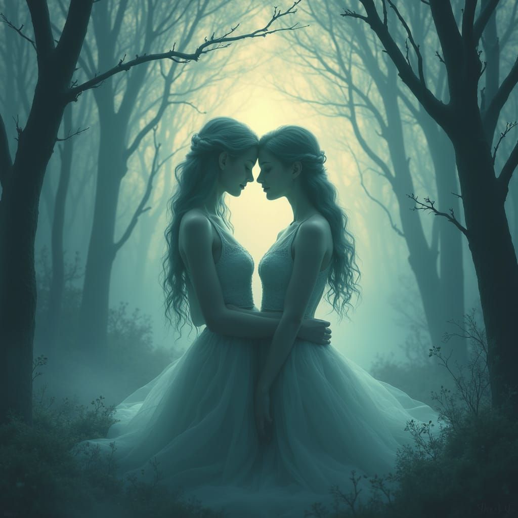 Ethereal Lovers in a Dreamlike Realm of Eternal Love