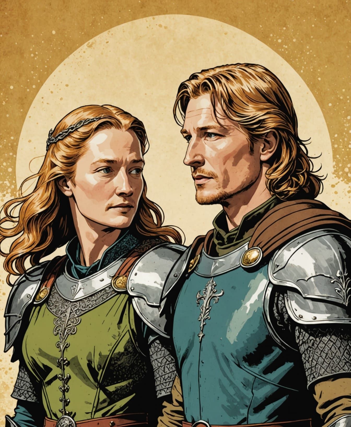 Eowyn & Faramir 1940s Romance Comic Cover