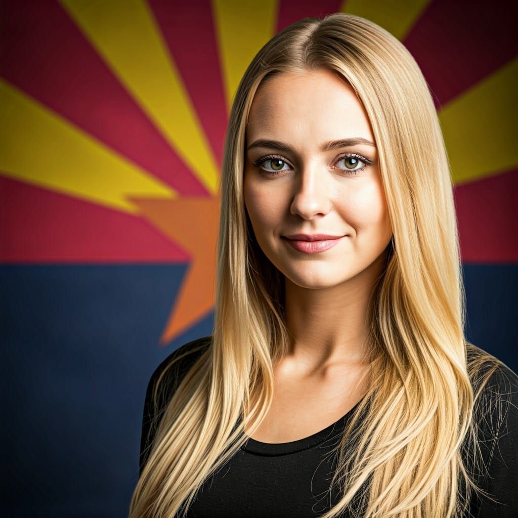 Elegant Blonde Woman in Arizona Landscape