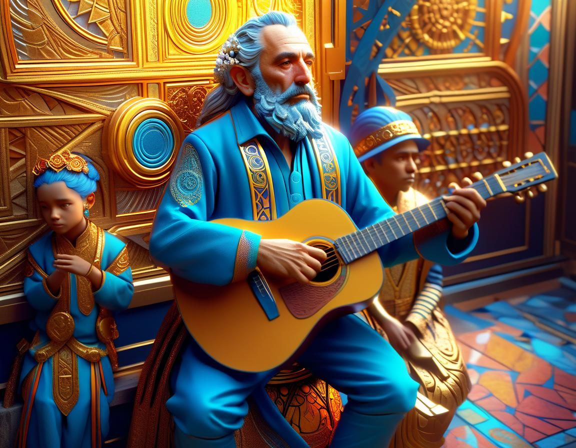 Ornate Portrait with Volumetric Lighting