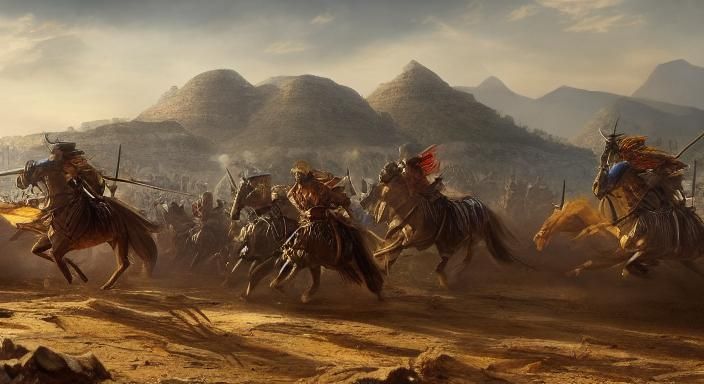 Epic Battle in Ancient Mesopotamia: Matte Painting