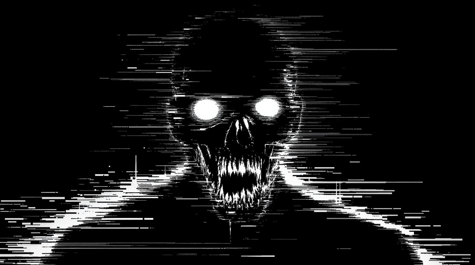 Glitch Art Zombie with Decaying Mouth