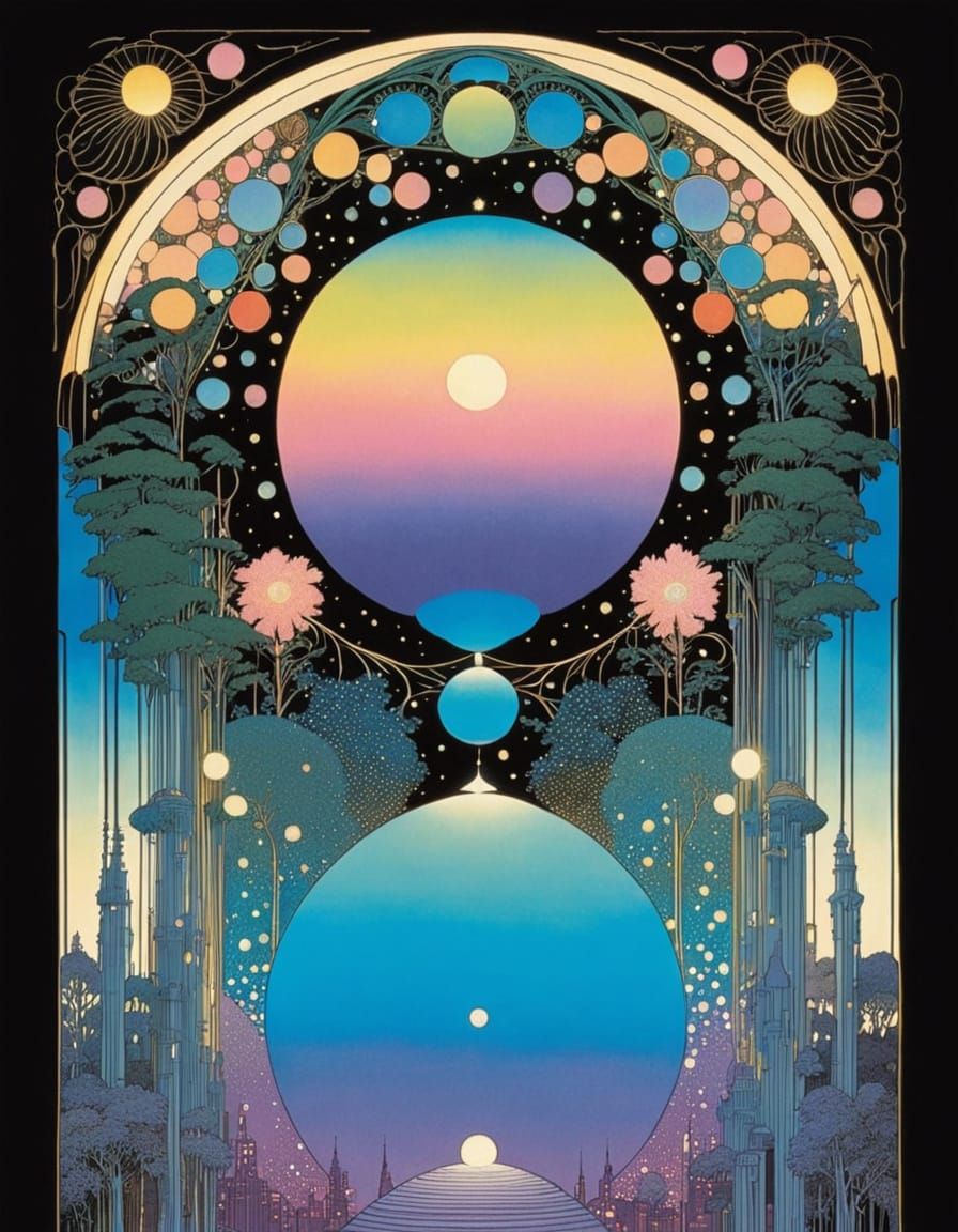 contrasting, early 1970s, starched