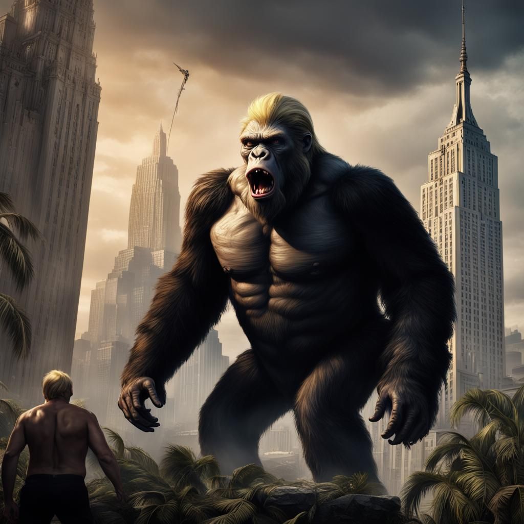 Trump as King Kong: Detailed Fantasy Art