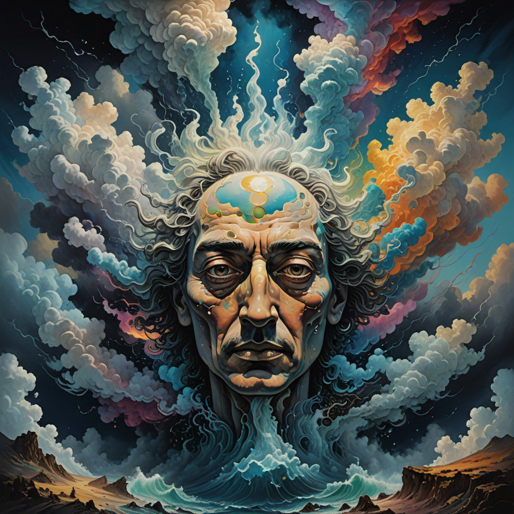 Surreal Ocean Apparition with Iridescent Plumage in Vibrant....